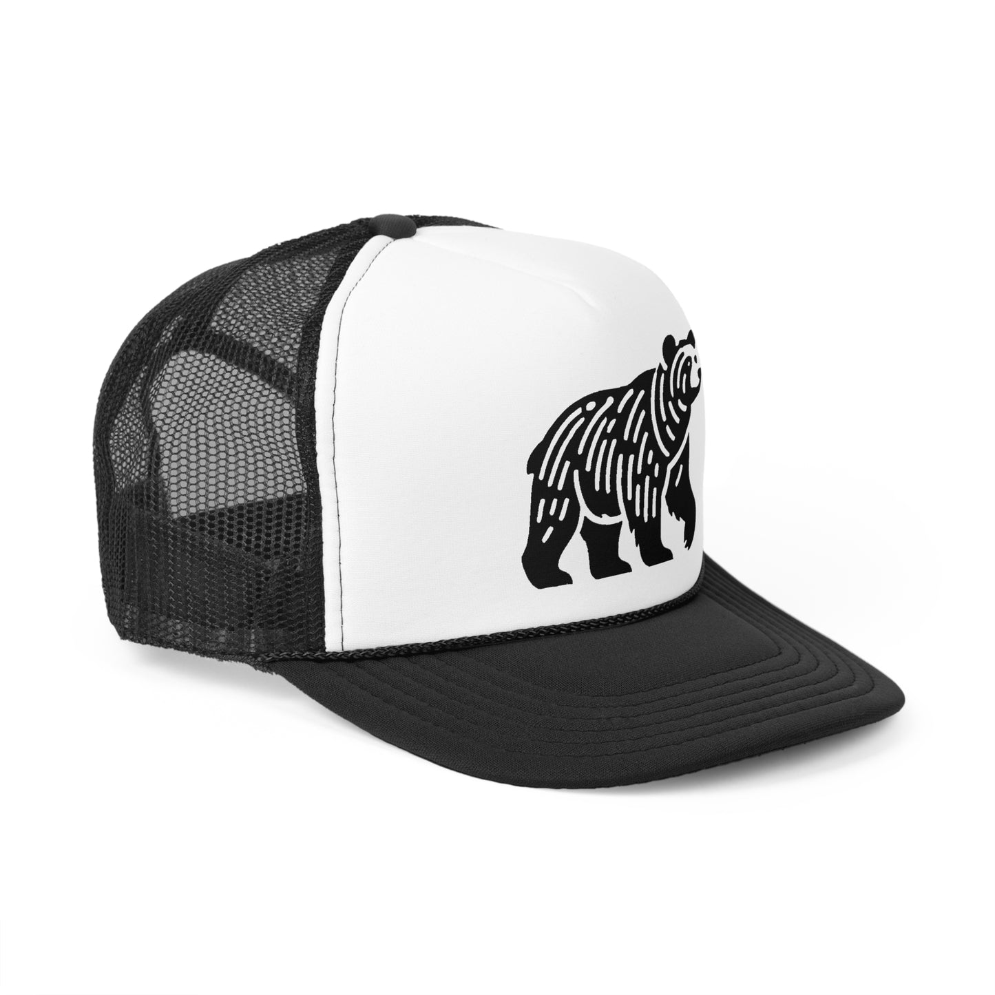 scandinavian minimalistic BEAR Design Trucker Cap – Outdoor Adventure Hat for Nature Lovers