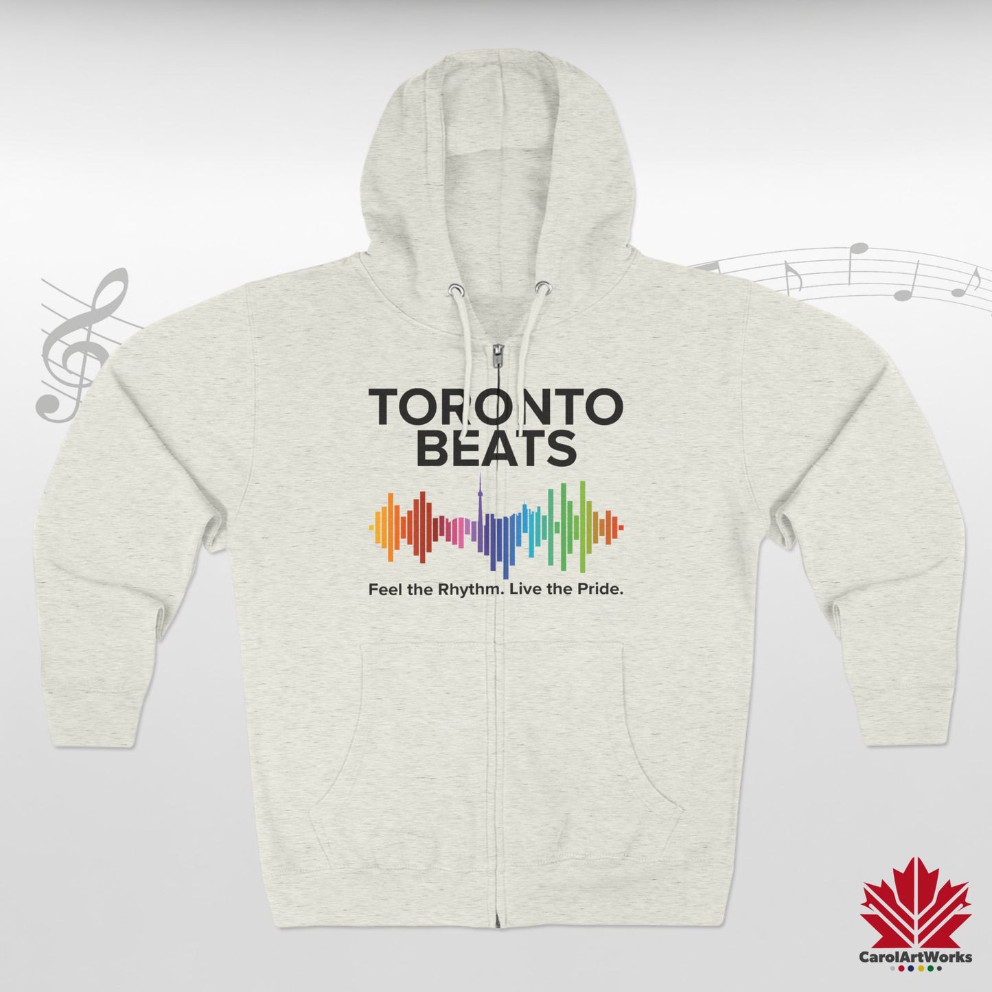Sweat à capuche zippé Toronto Beats – Cool en ville avec un rythme chaleureux.