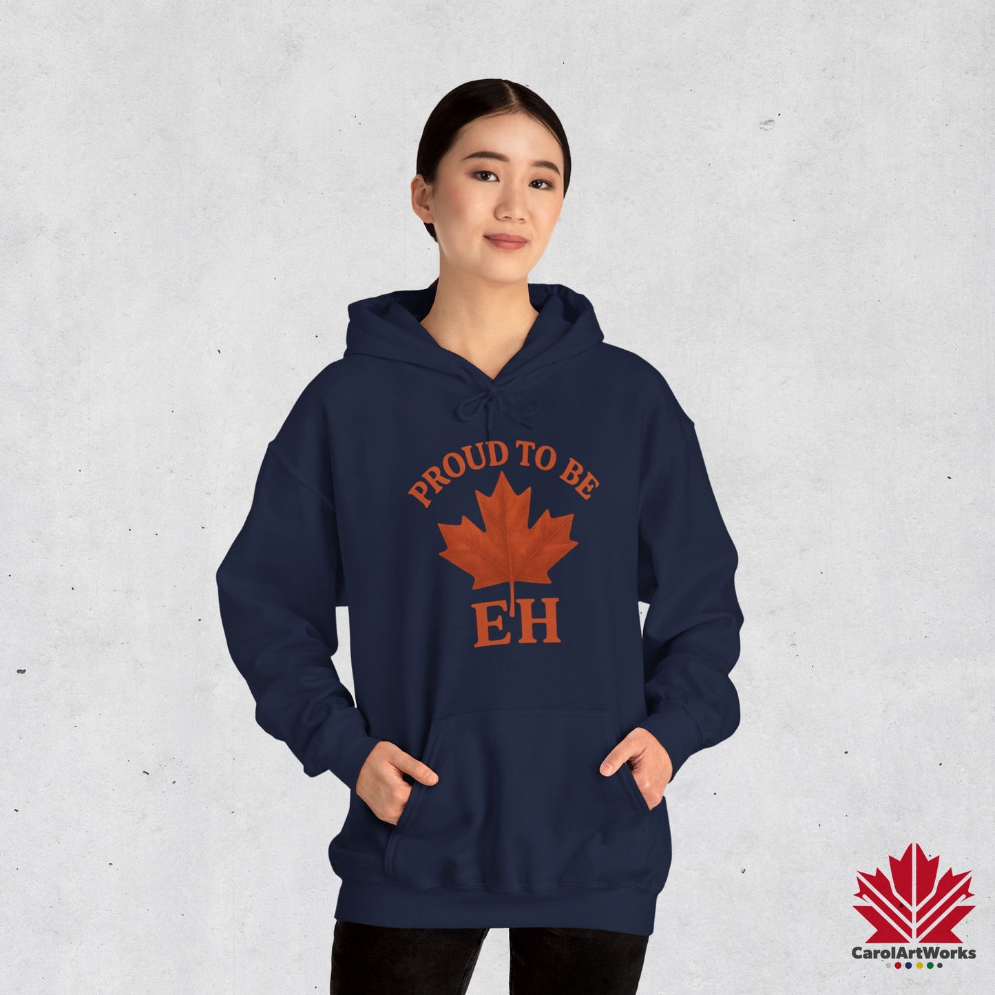 Fier d'être EH – Sweat à capuche confortable avec Maple Attitude