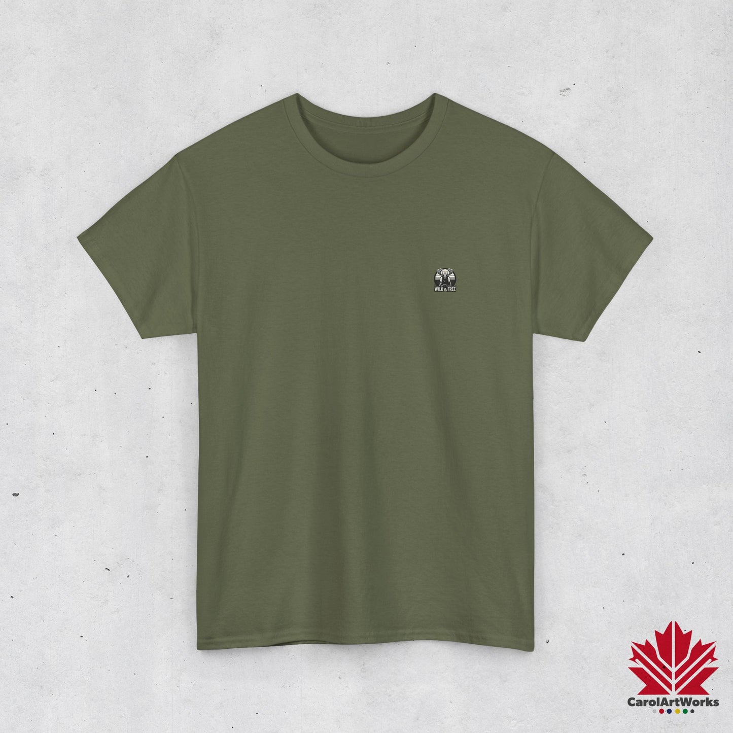 “Wild & Free” Unisex Cotton Tee – Nature Inspired Graphic T-Shirt