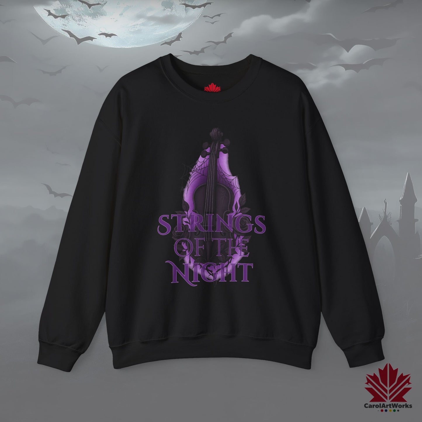 Strings of the Night – Halloween Sweatshirt | Gothic Orchestra Vibes