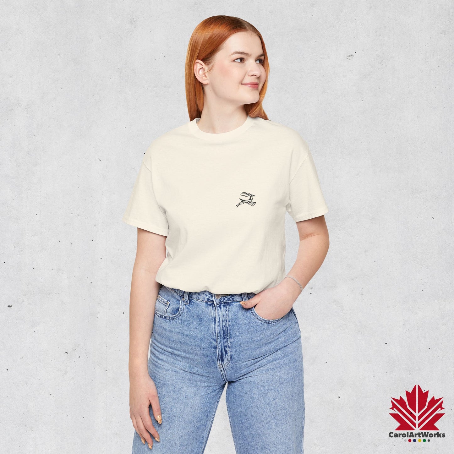 scandinavian minimalistic DEER Design Unisex Short Sleeve Tee - Soft and Comfortable, Perfect for Everyday Wear and Nature Lovers