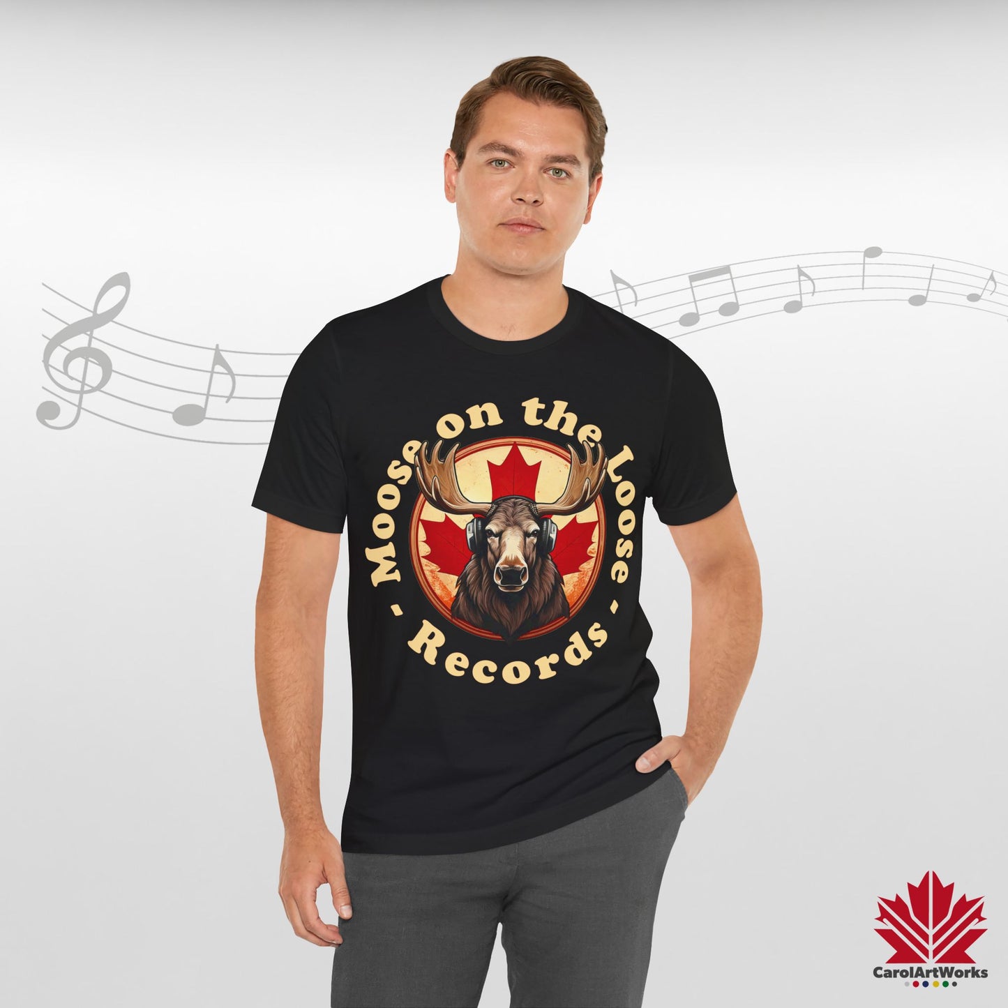 “Moose on the Loose Records” Unisex Short Sleeve Tee – A Hit for Every Playlist