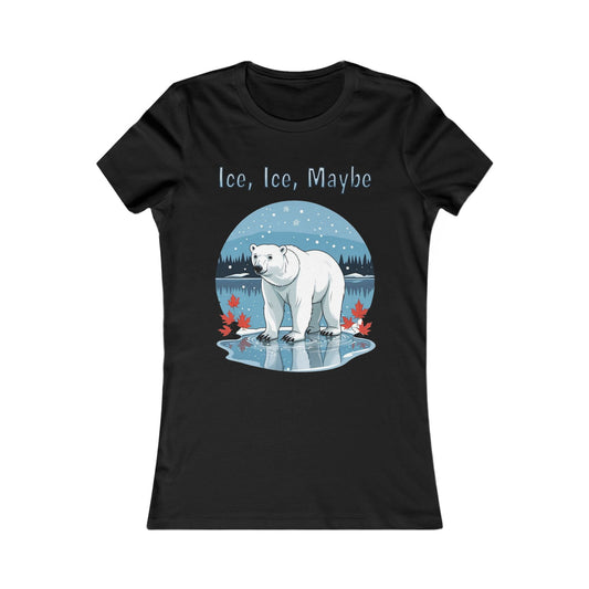Ice Ice Maybe Women’s Tee | Polar Bear Christmas Shirt | Funny Winter Cotton Blend Top – Made in Canada