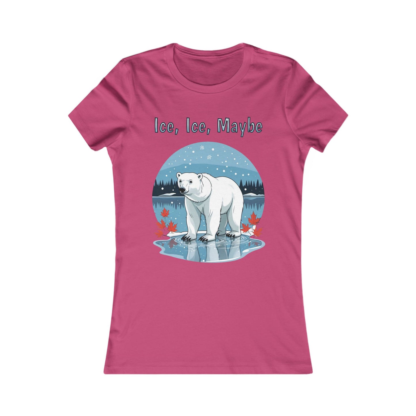 Ice Ice Maybe Women’s Tee | Polar Bear Christmas Shirt | Funny Winter Cotton Blend Top – Made in Canada