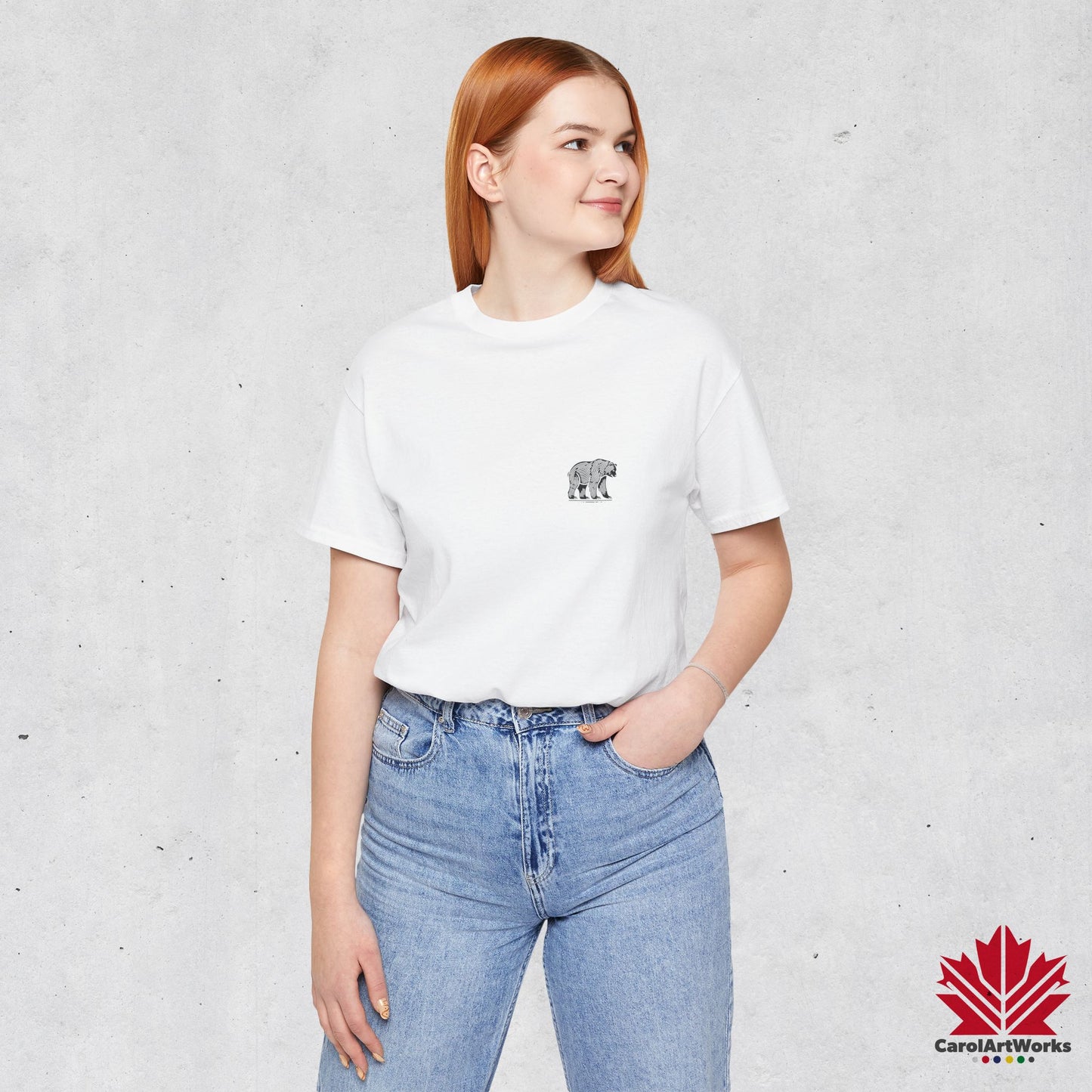 scandinavian minimalistic BEAR Design Unisex Short Sleeve Tee - Soft and Comfortable, Perfect for Everyday Wear and Nature Lovers