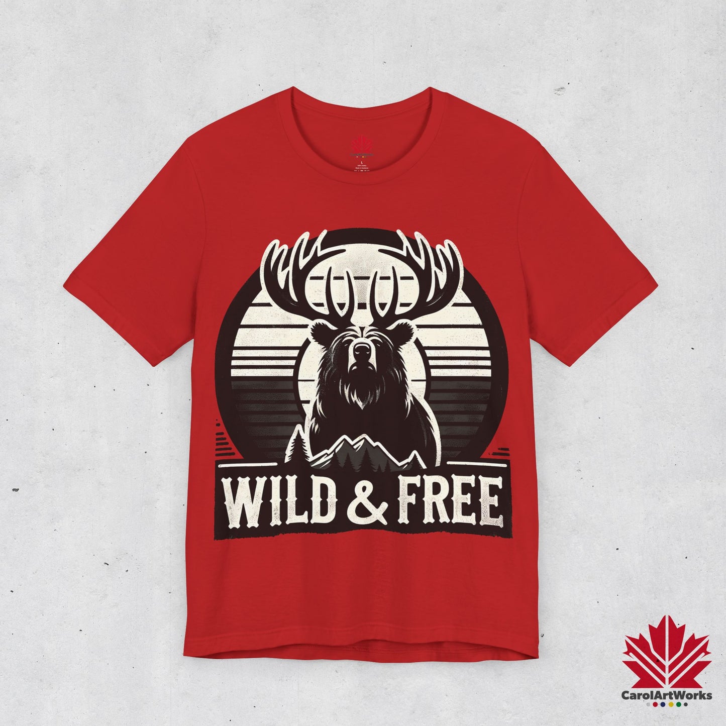 “Wild & Free” Unisex Short Sleeve Tee – Nature Inspired Graphic T-Shirt