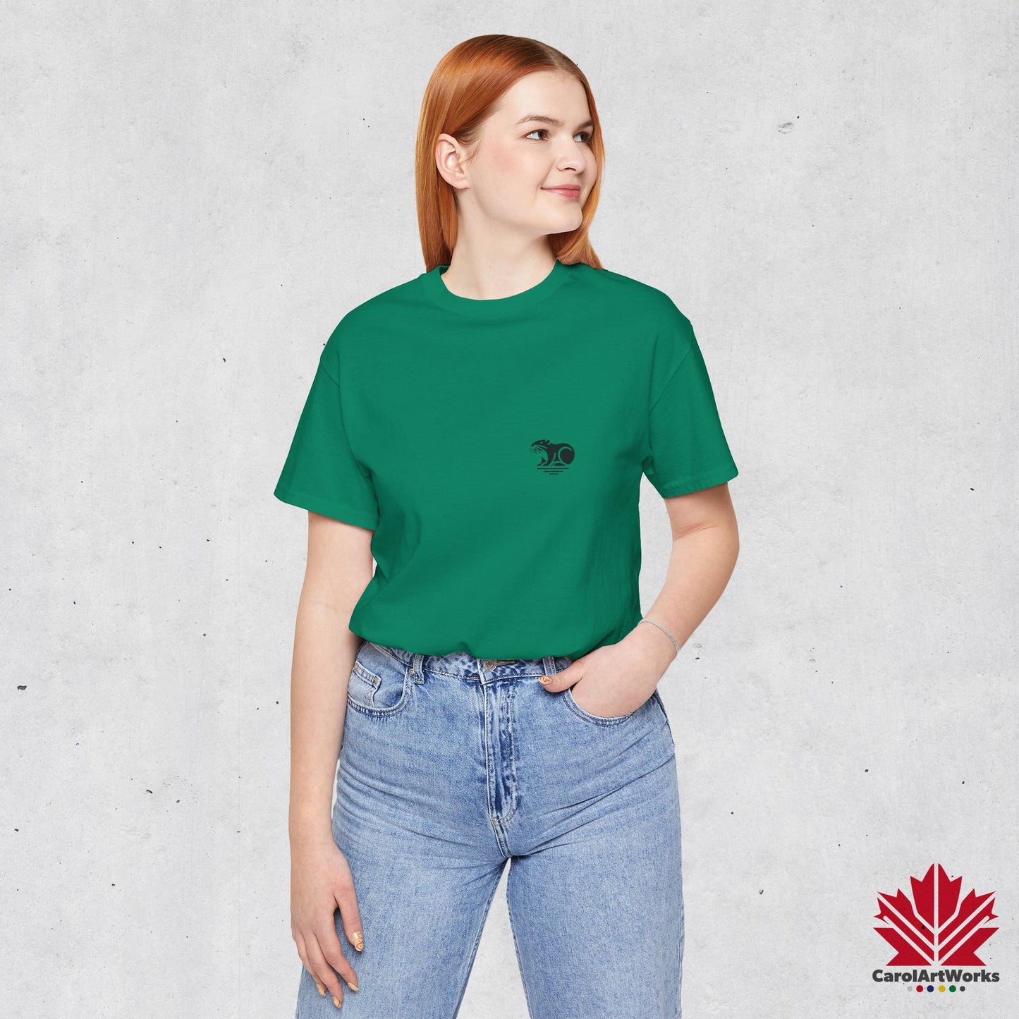 scandinavian minimalistic BEAVER Design Unisex Short Sleeve Tee - Soft and Comfortable, Perfect for Everyday Wear and Nature Lovers