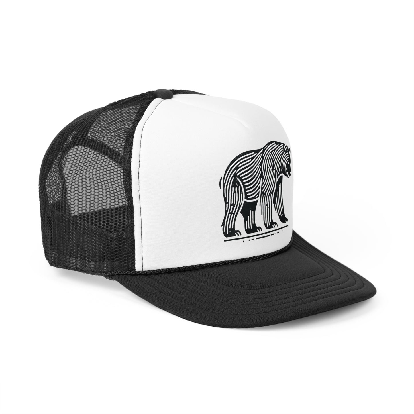 scandinavian minimalistic BEAR Design Trucker Cap β Outdoor Adventure Hat for Nature Lovers