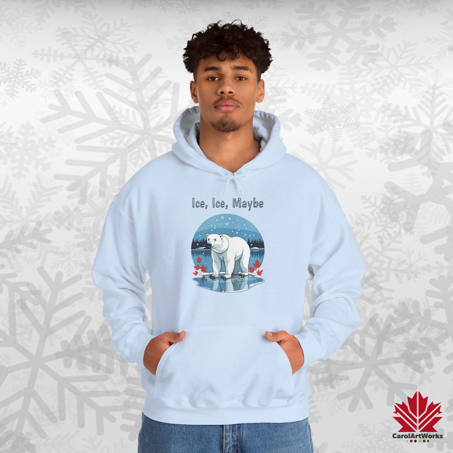 Ice Ice Maybe Hoodie | Polar Bear Christmas Hoodie | Canadian Fleece Hoodie – Premium Softstyle Cotton