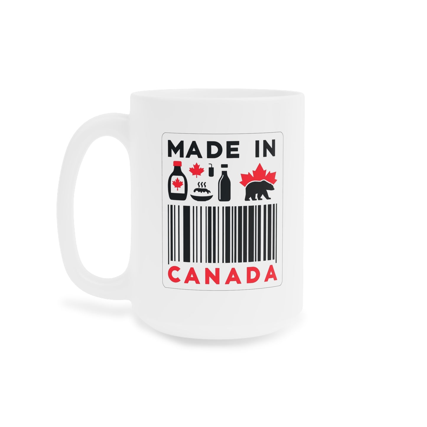 Tasse en céramique avec étiquette « Fabriqué au Canada » (11 oz, 15 oz, 20 oz) – Fierté canadienne