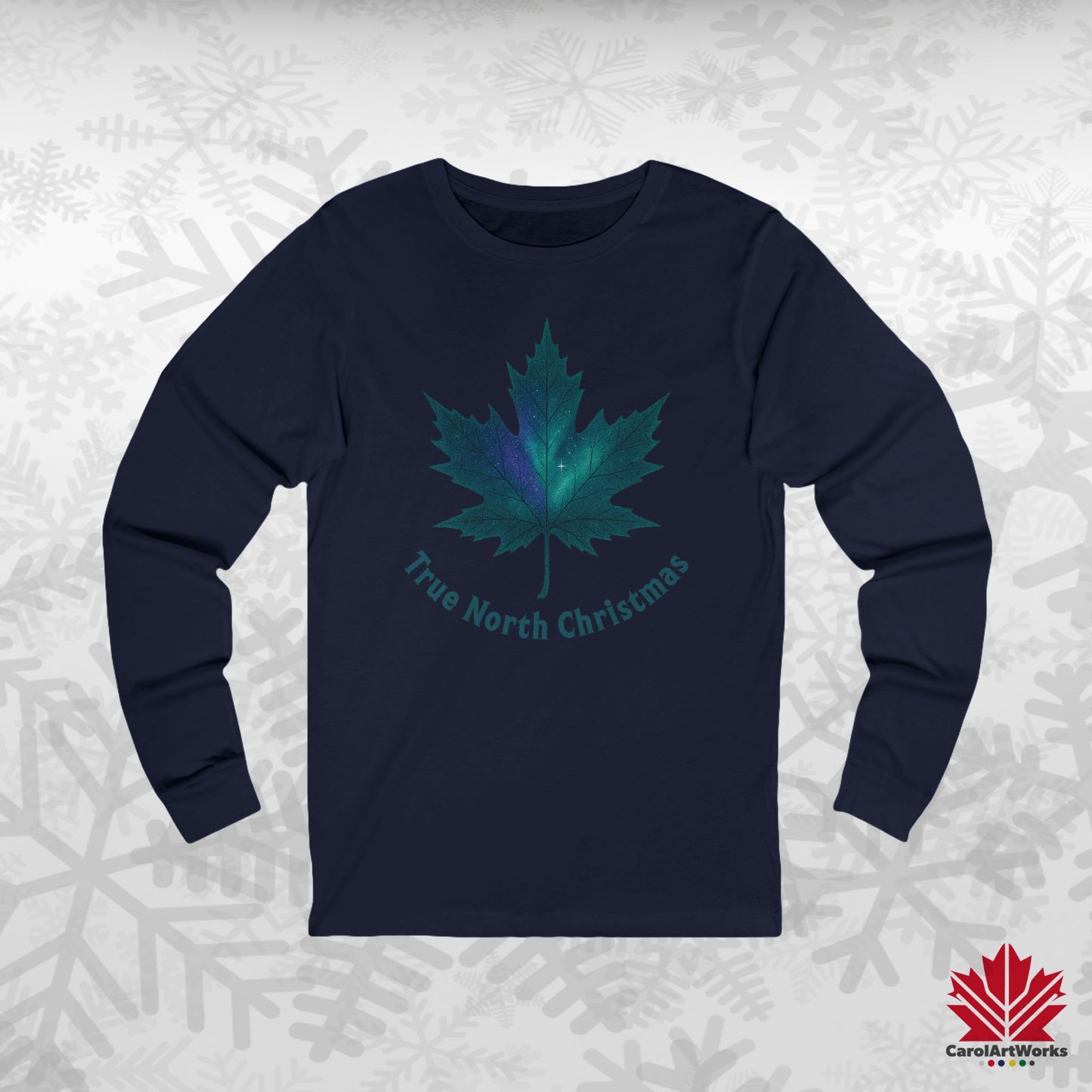 True North Christmas Long Sleeve | Maple Leaf Holiday Shirt | Canadian Premium Cotton Tee