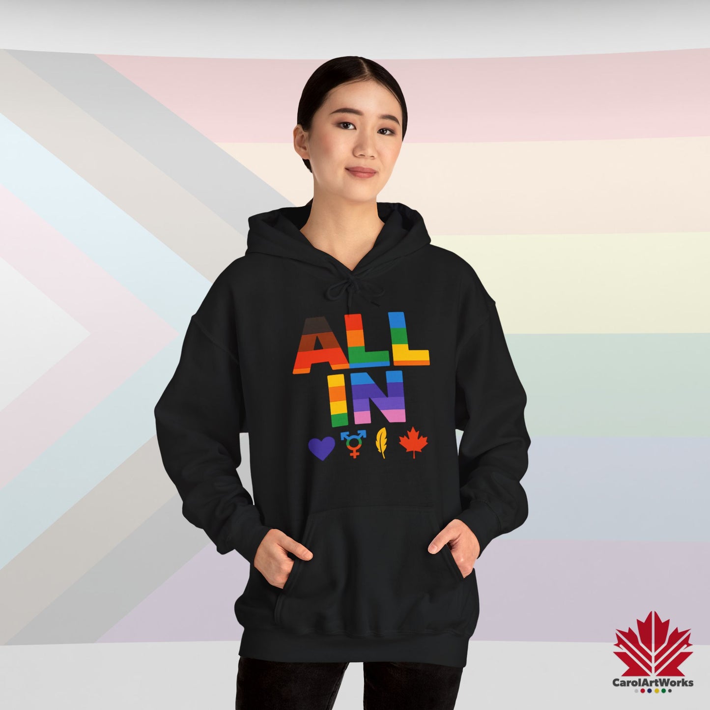 TOUT EN Cœur. Voix. Fierté. - Sweat à capuche Fierté chaud et confortable