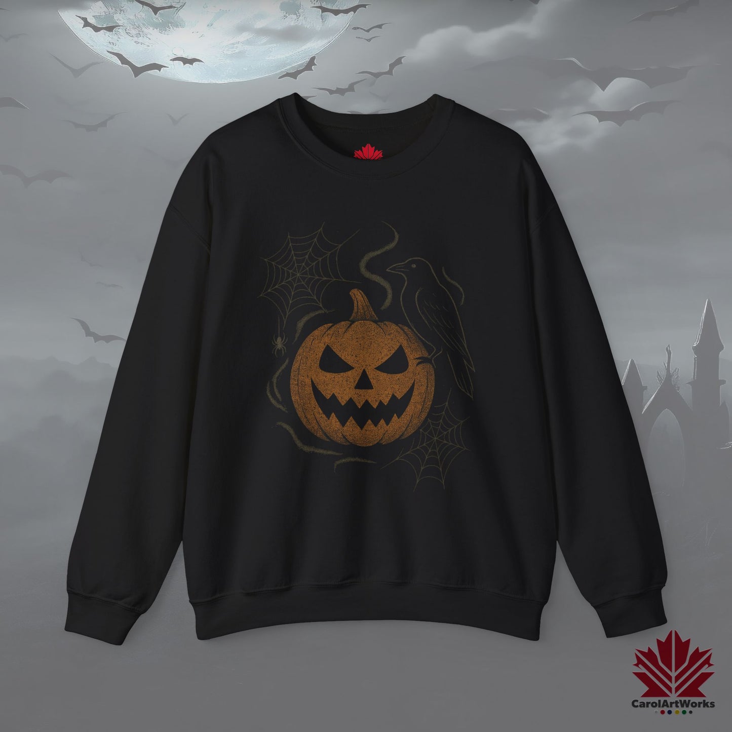 Ghostly Pumpkin – Halloween Sweatshirt | Cute Ghost & Pumpkin Artwork