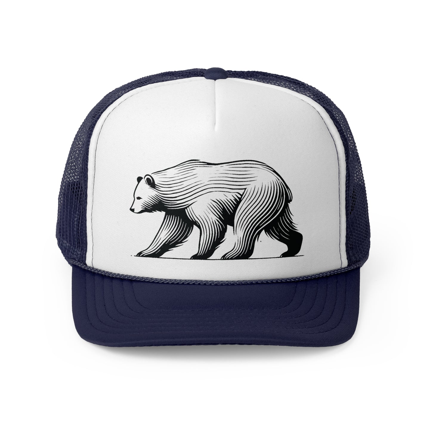 scandinavian minimalistic BEAR Design Trucker Cap β Outdoor Adventure Hat for Nature Lovers