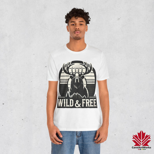 “Wild & Free” Unisex Short Sleeve Tee – Nature Inspired Graphic T-Shirt