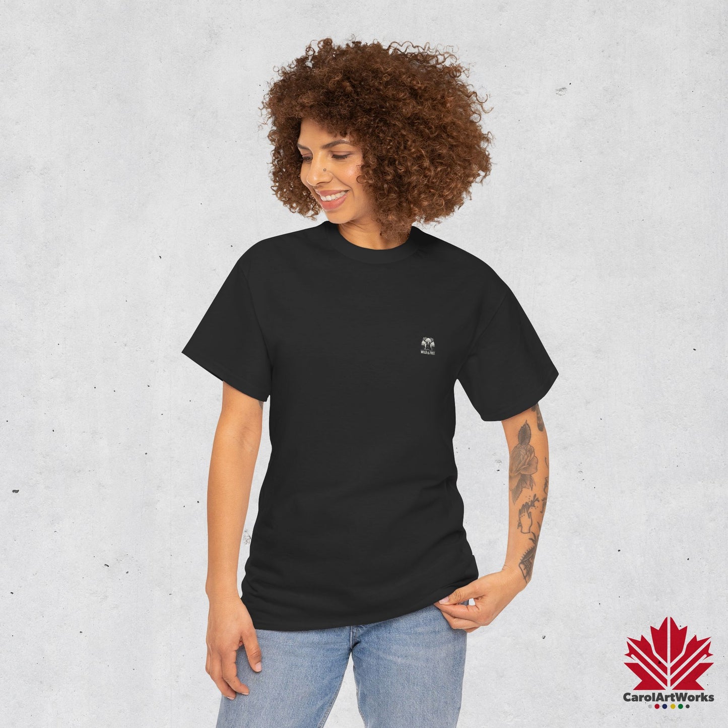 “Wild & Free” Unisex Cotton Tee – Nature Inspired Graphic T-Shirt