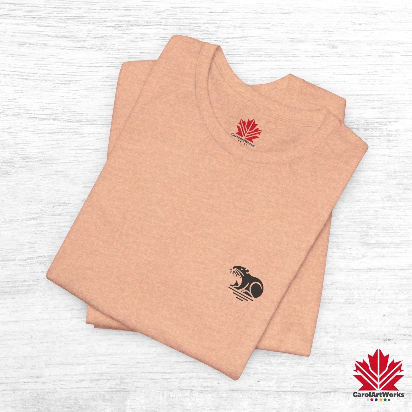 scandinavian minimalistic BEAVER Design Unisex Short Sleeve Tee - Soft and Comfortable, Perfect for Everyday Wear and Nature Lovers