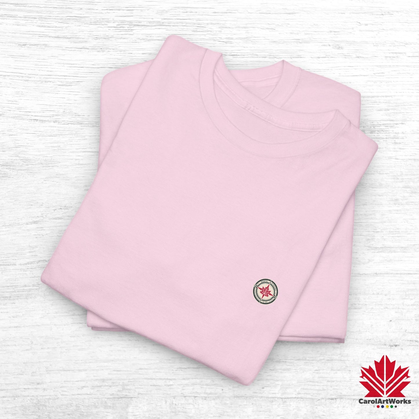 “North Strong” Compass Design – Unisex Cotton Tee – Navigate Adventure with Canadian Pride