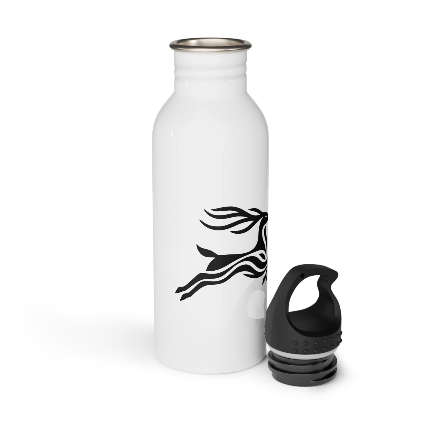 Bouteille d'eau en acier au design minimaliste scandinave DEER – Verres inspirés de l'aventure et de la nature