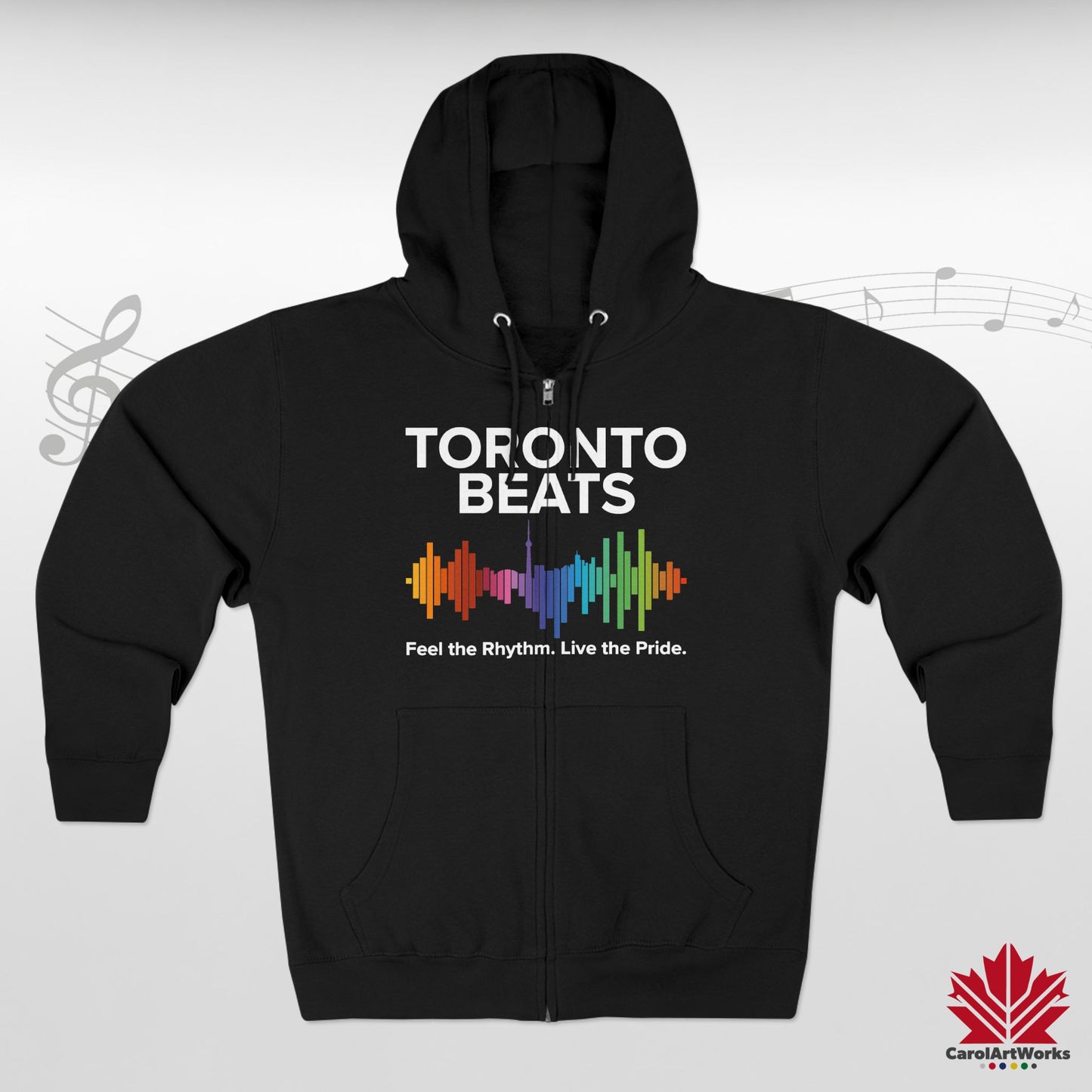 Sweat à capuche zippé Toronto Beats – Cool en ville avec un rythme chaleureux.