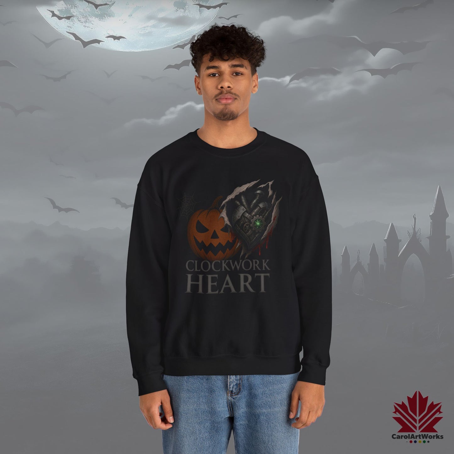 Clockwork Heart Halloween Sweatshirt – Cozy Gothic Steampunk Style