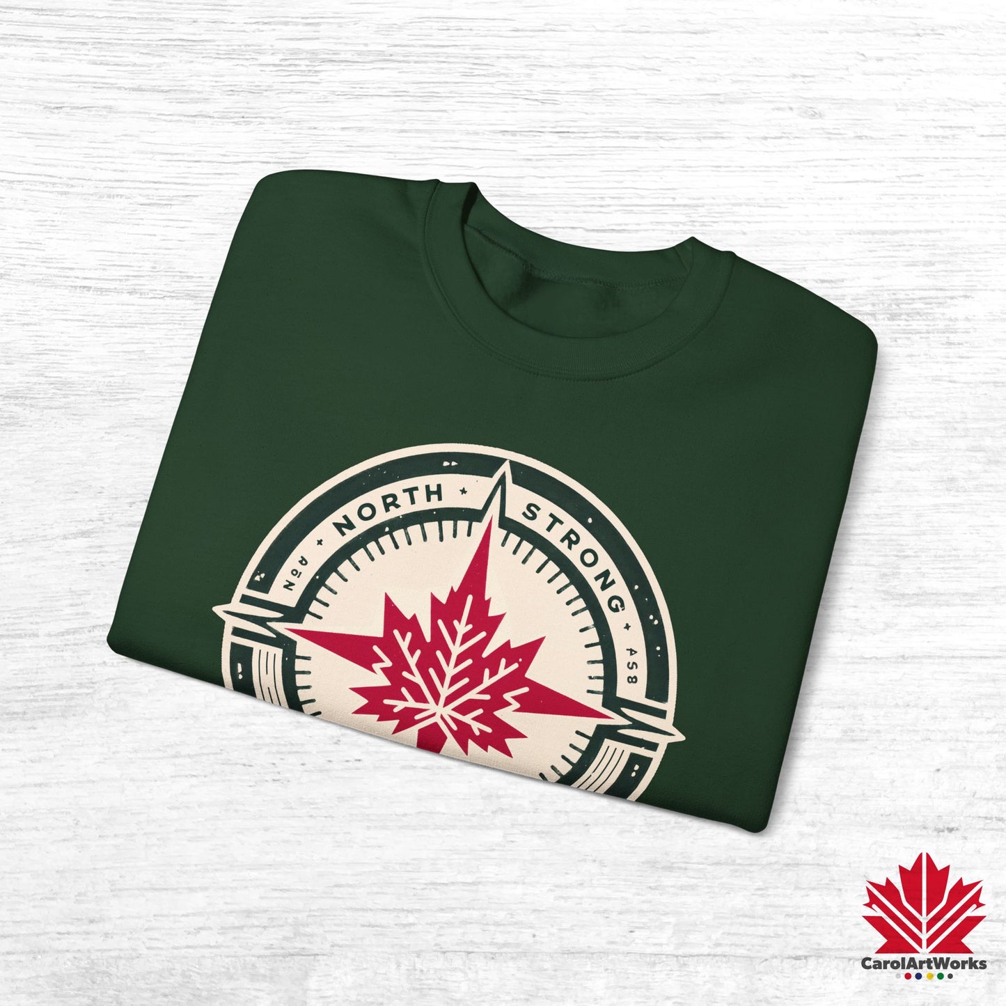 “North Strong” Compass Design Unisex Sweatshirt – Navigate Adventure with Canadian Pride