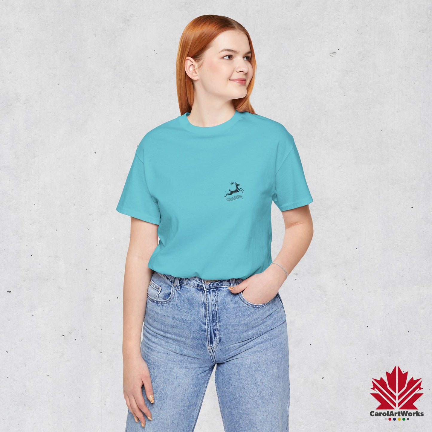 scandinavian minimalistic DEER Design Unisex Short Sleeve Tee - Soft and Comfortable, Perfect for Everyday Wear and Nature Lovers
