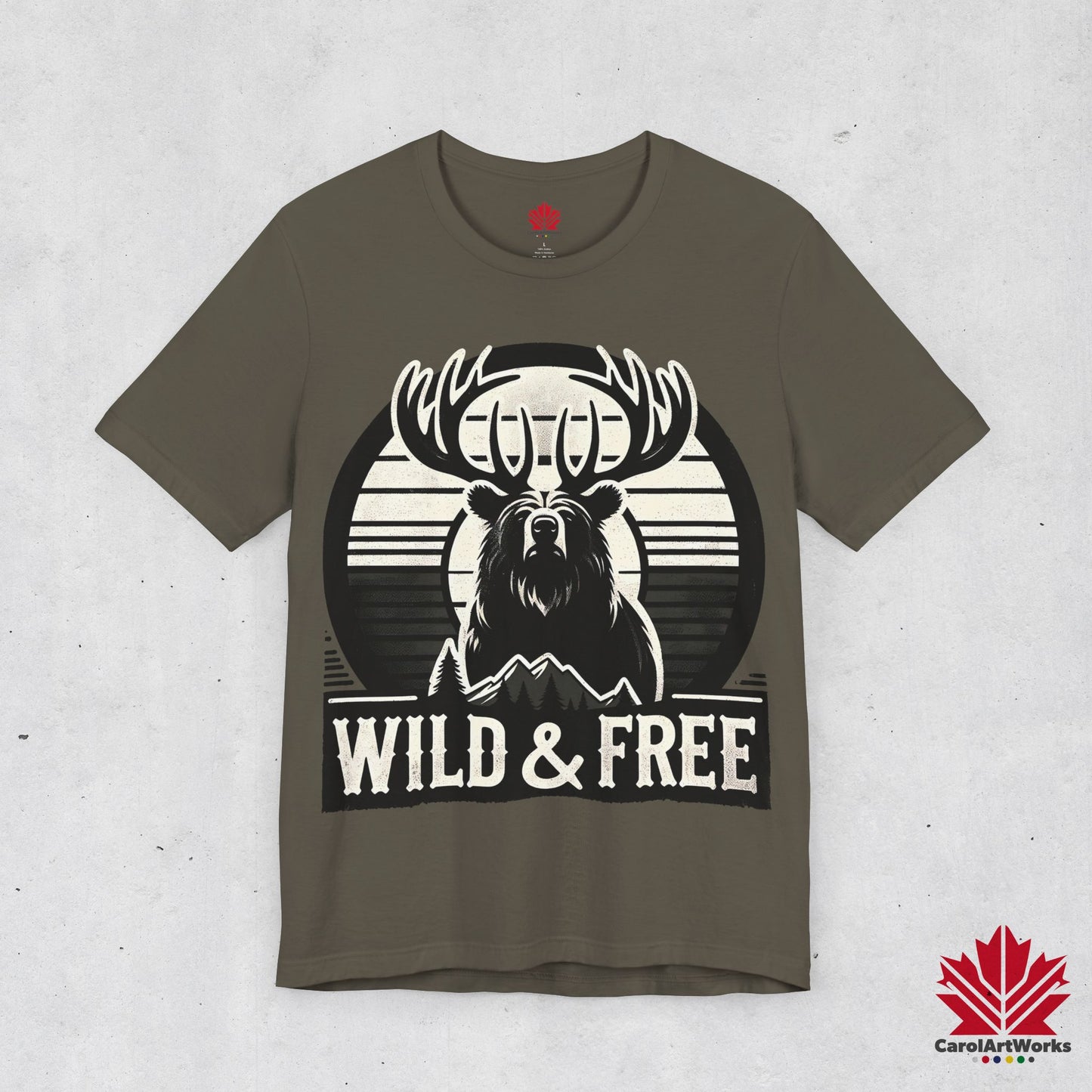 “Wild & Free” Unisex Short Sleeve Tee – Nature Inspired Graphic T-Shirt