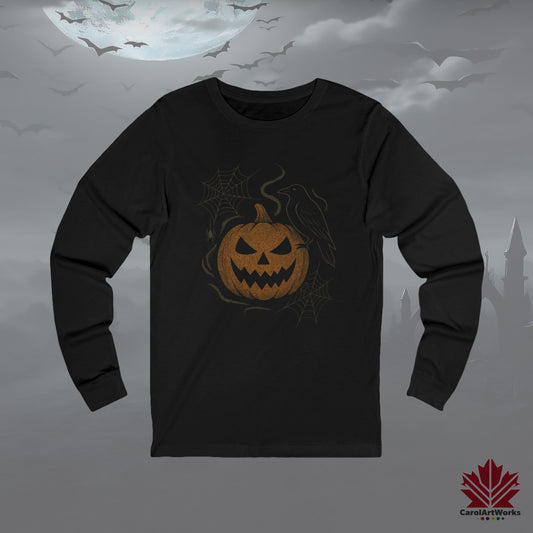 Ghostly Pumpkin – Long Sleeve Halloween Shirt | Spooky Cute Design
