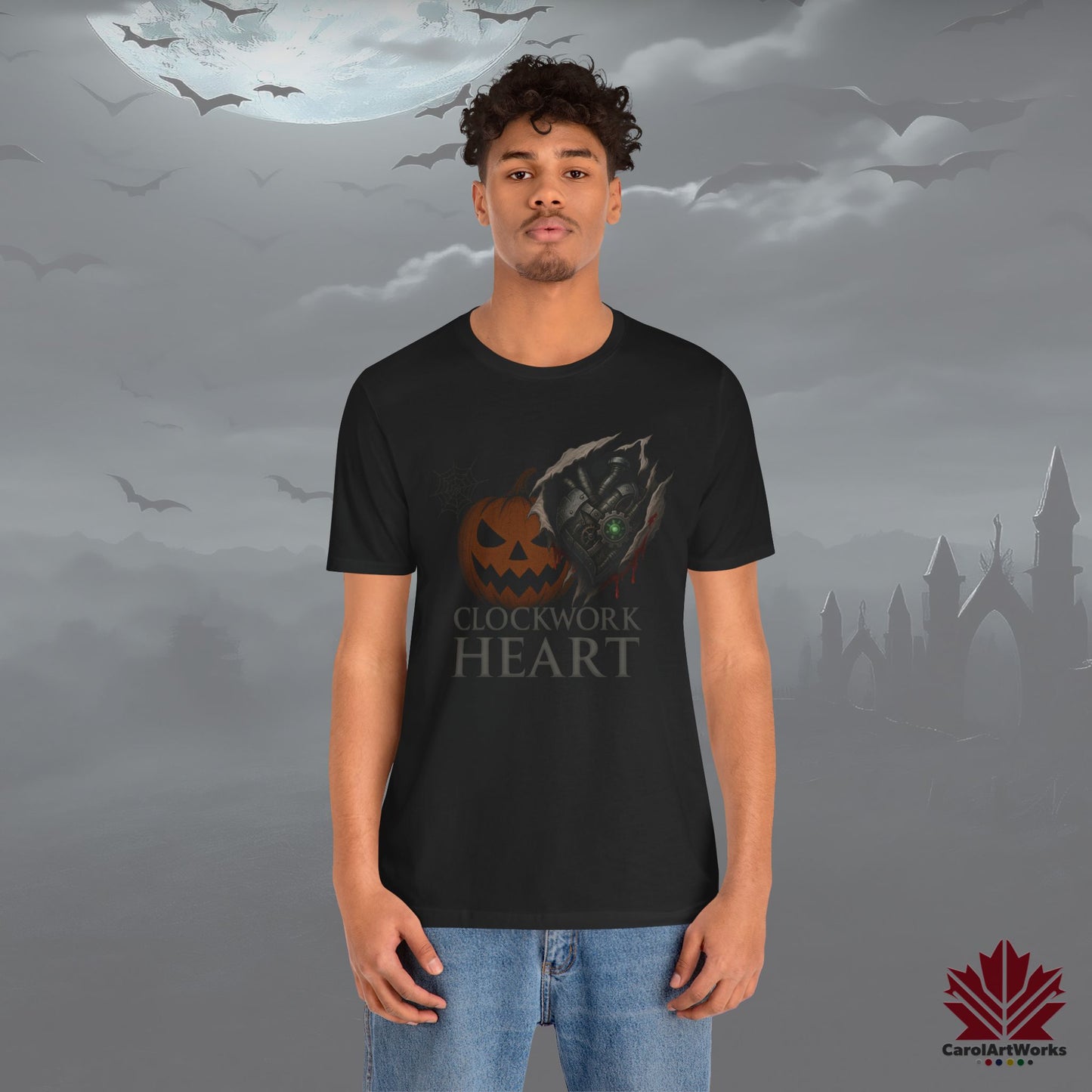 Clockwork Heart Steampunk Halloween Shirt – Torn Metal Heart & Pumpkin Design