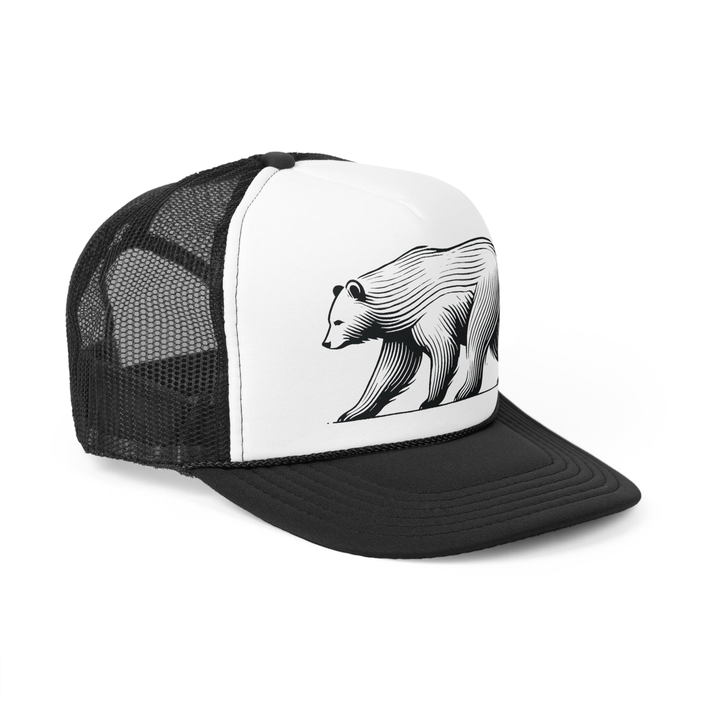 scandinavian minimalistic BEAR Design Trucker Cap β Outdoor Adventure Hat for Nature Lovers