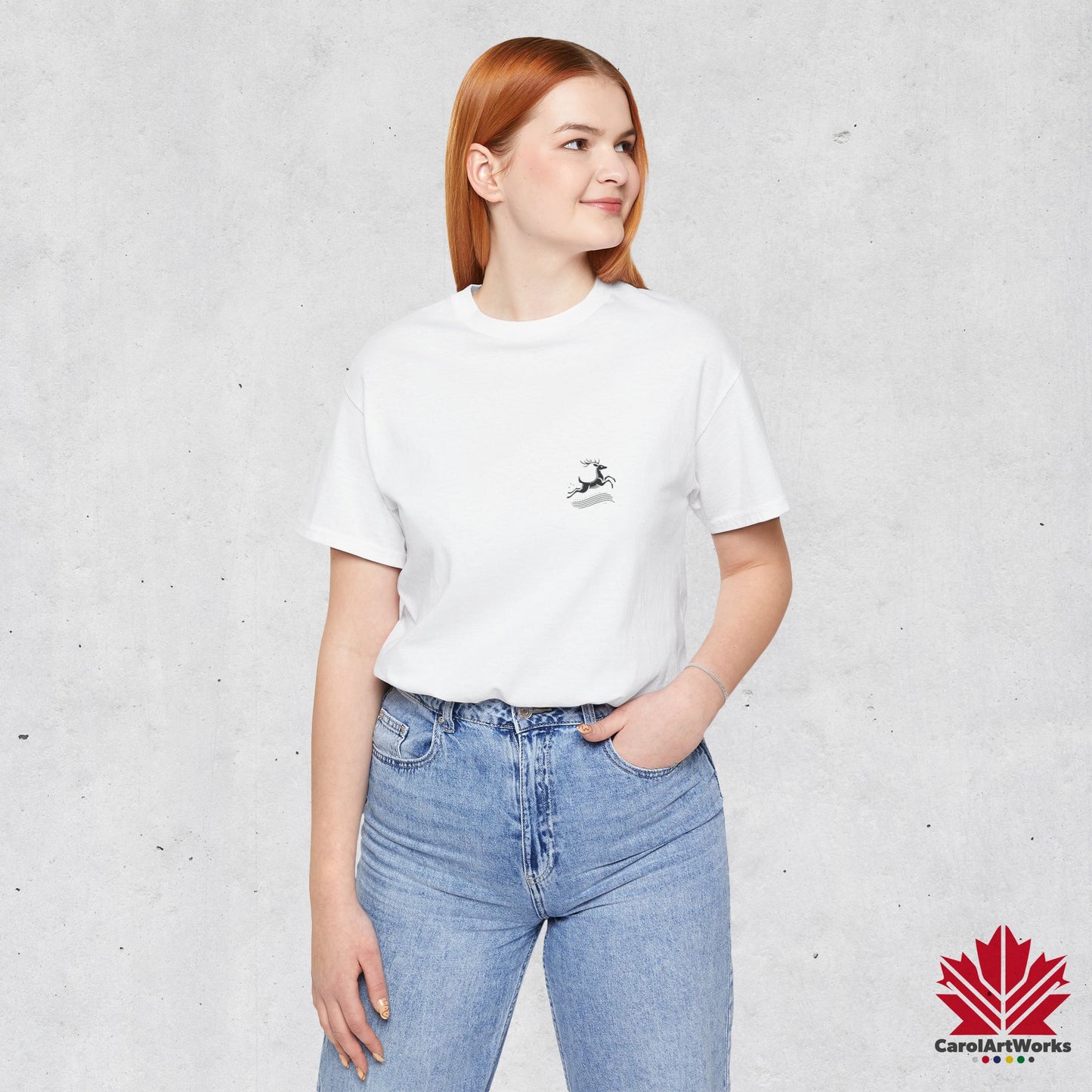scandinavian minimalistic DEER Design Unisex Short Sleeve Tee - Soft and Comfortable, Perfect for Everyday Wear and Nature Lovers