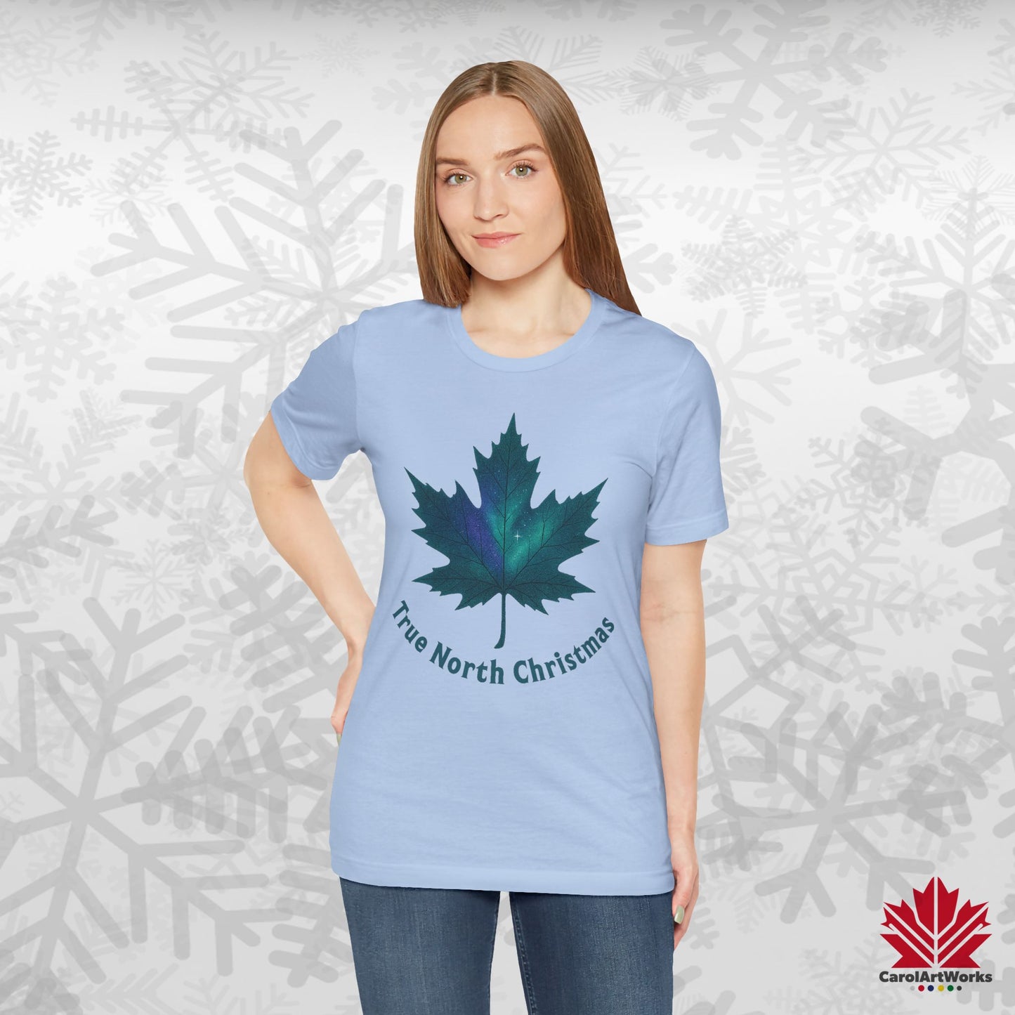 True North Christmas | Maple Leaf Holiday Tee | Proudly Canadian Christmas Shirt – Premium Cotton Gift
