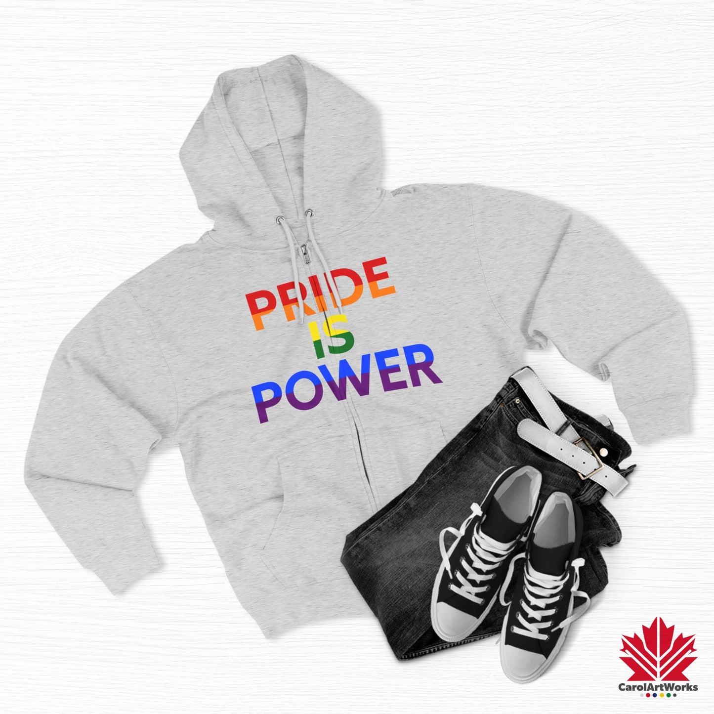 La fierté, c'est le pouvoir – Sweat-shirt zippé Pride avec couleur et voix
