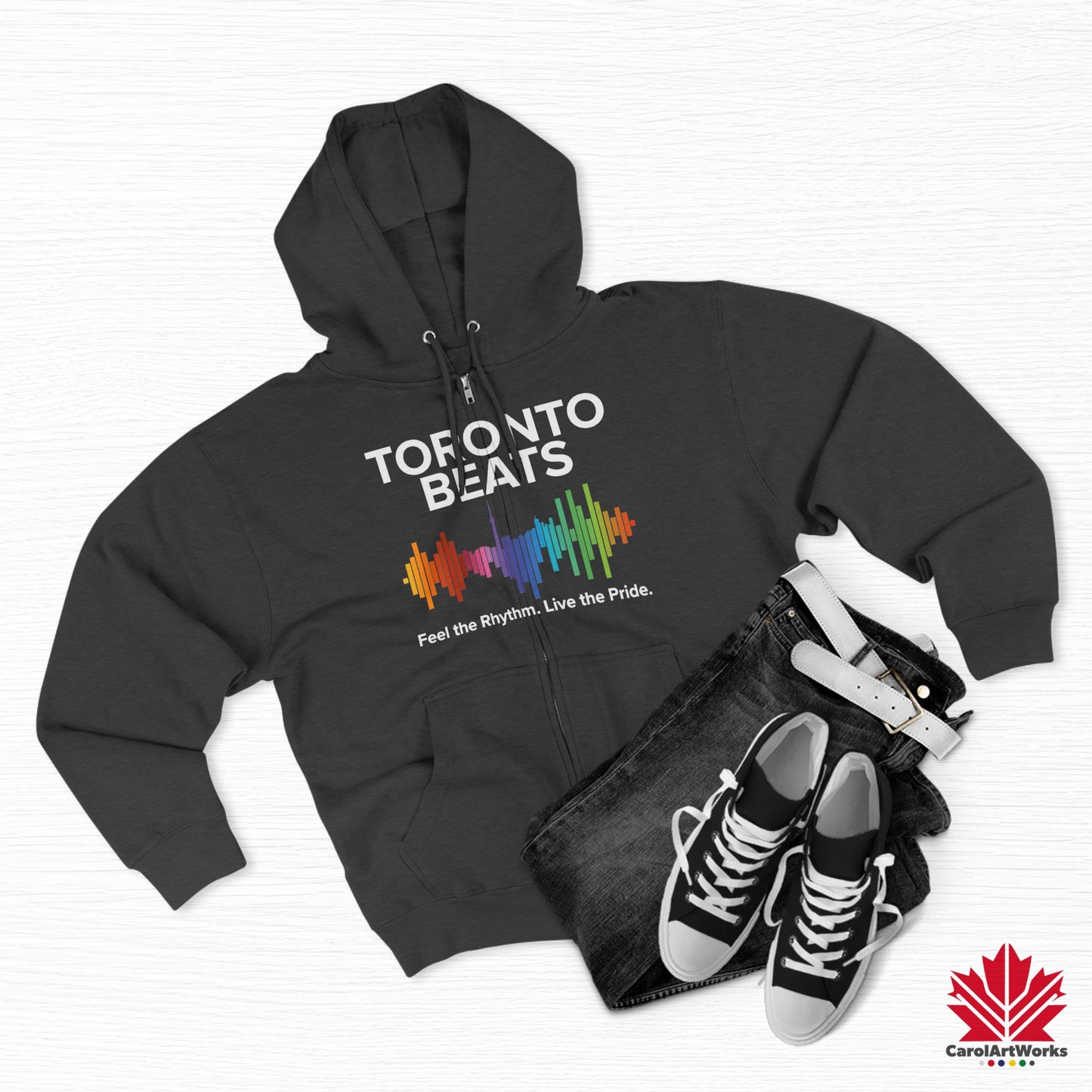 Sweat à capuche zippé Toronto Beats – Cool en ville avec un rythme chaleureux.