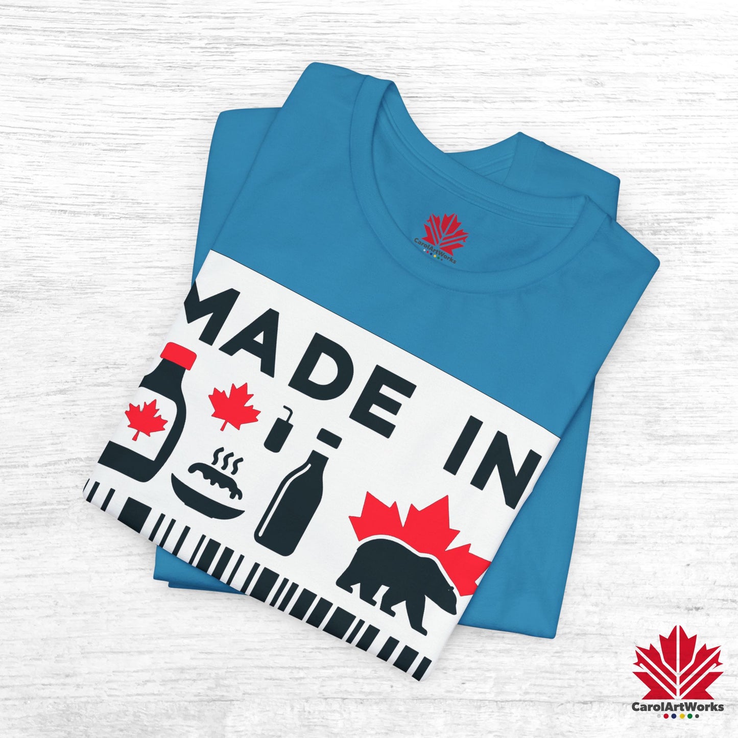 "Made in Canada" product label Design Unisex Short Sleeve Tee β Minimalist, Playful, and Proud