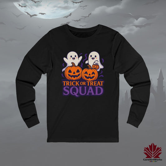 Trick or Treat Squad – Unisex Fall Long Sleeve Tee for Halloween Squad