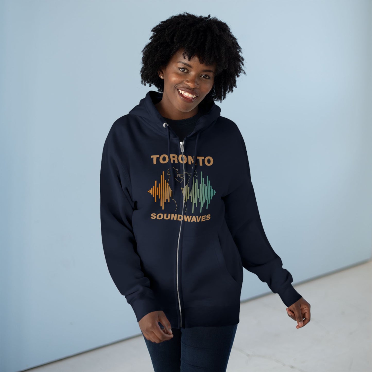 Sweat à capuche zippé Toronto Soundwaves – Bougez au rythme, superposez avec style
