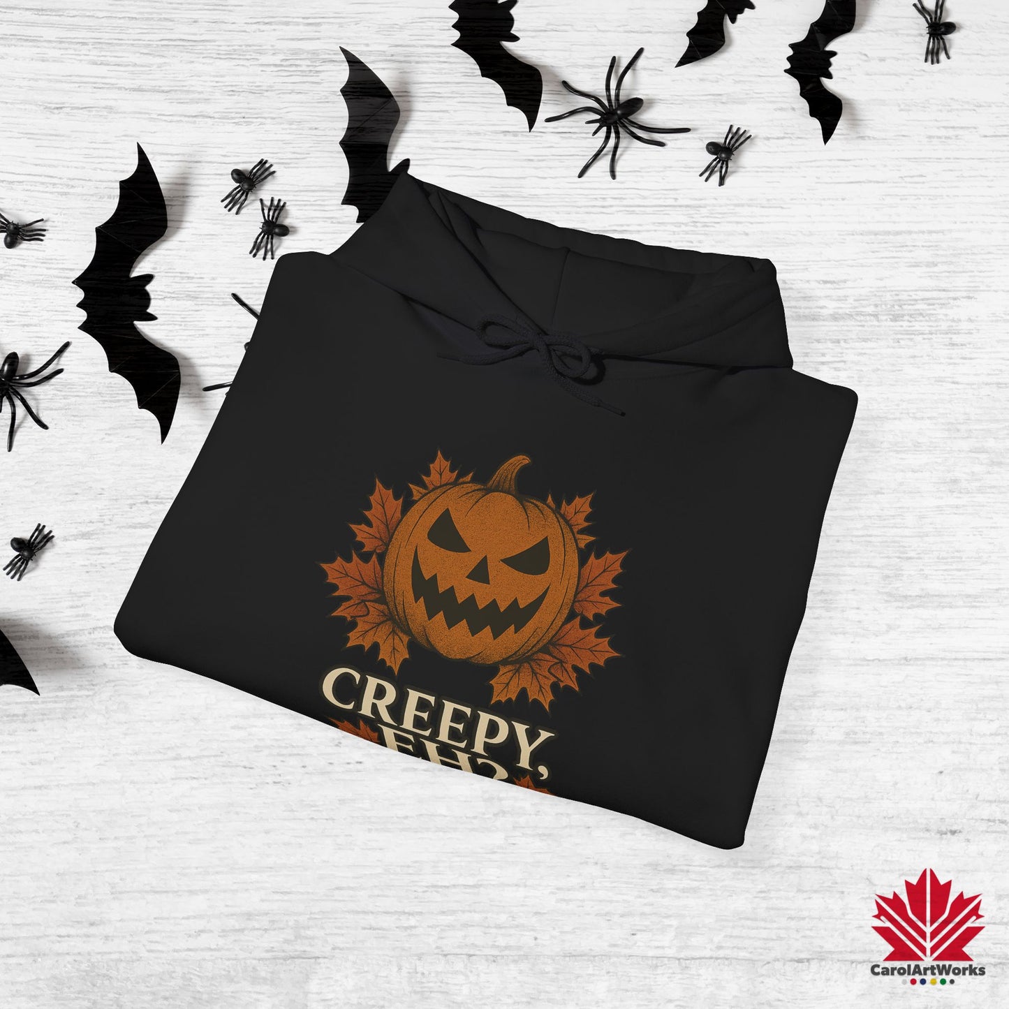 Creepy, Eh? – Spooky Fall Hoodie with Canadian Humour