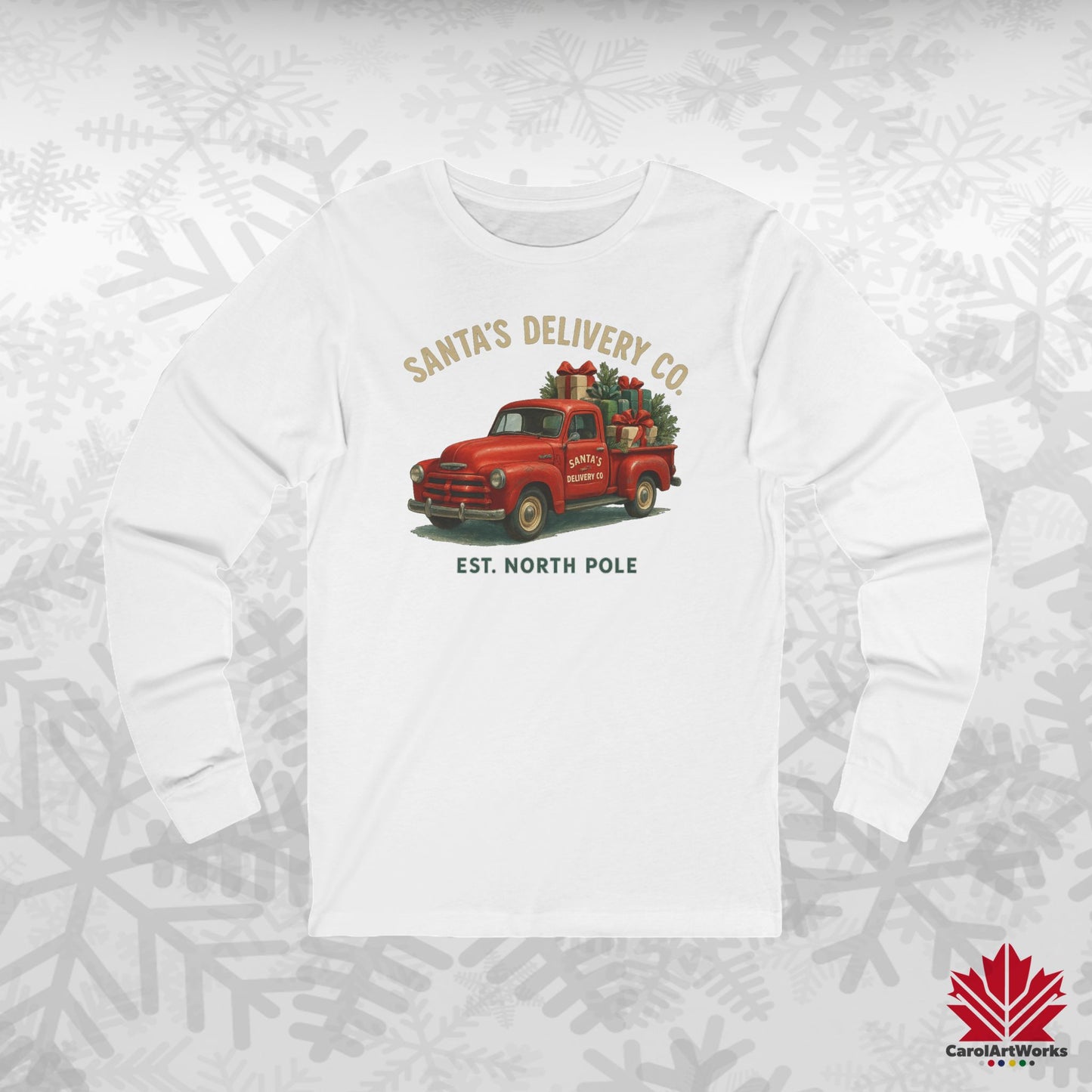Santa’s Delivery Truck Long Sleeve | Vintage Christmas Shirt | Premium Canadian Cotton Top