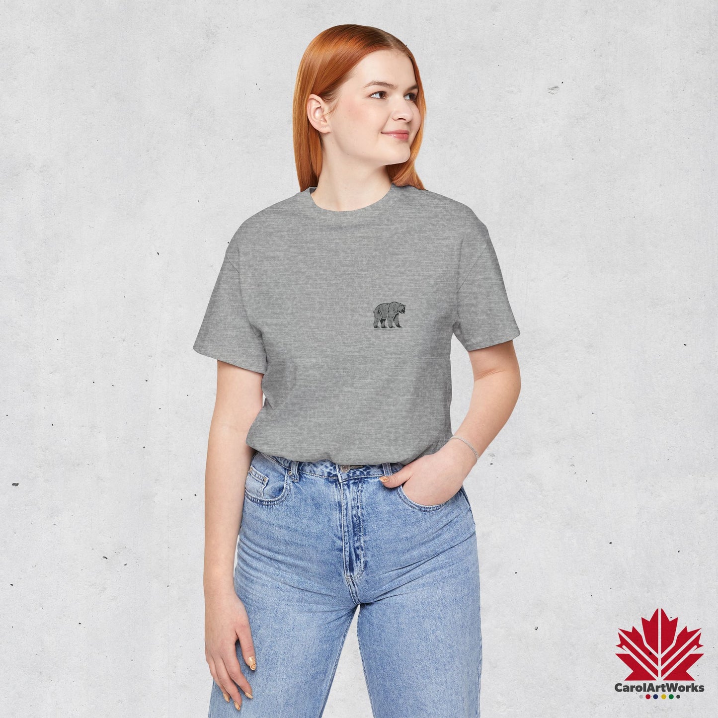 scandinavian minimalistic BEAR Design Unisex Short Sleeve Tee - Soft and Comfortable, Perfect for Everyday Wear and Nature Lovers