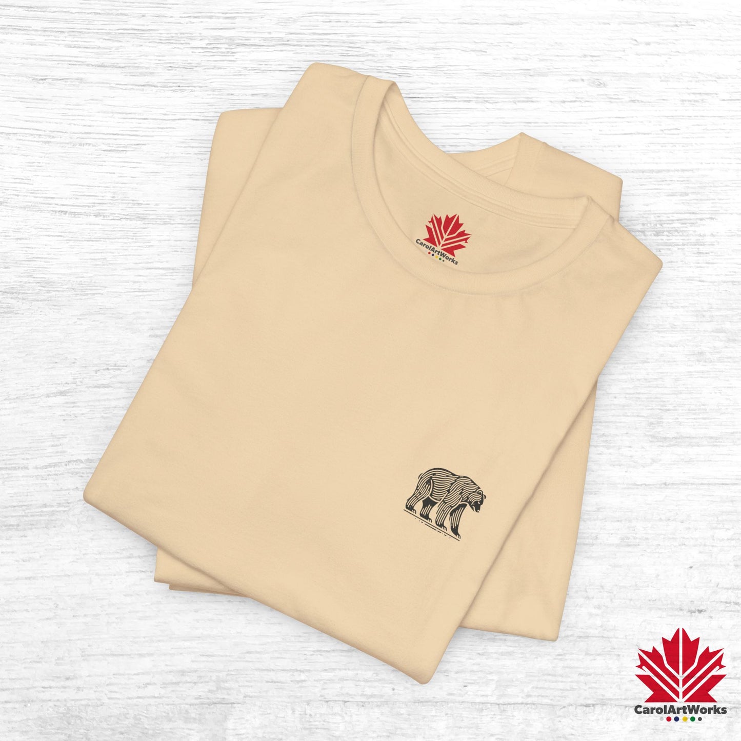 scandinavian minimalistic BEAR Design Unisex Short Sleeve Tee - Soft and Comfortable, Perfect for Everyday Wear and Nature Lovers