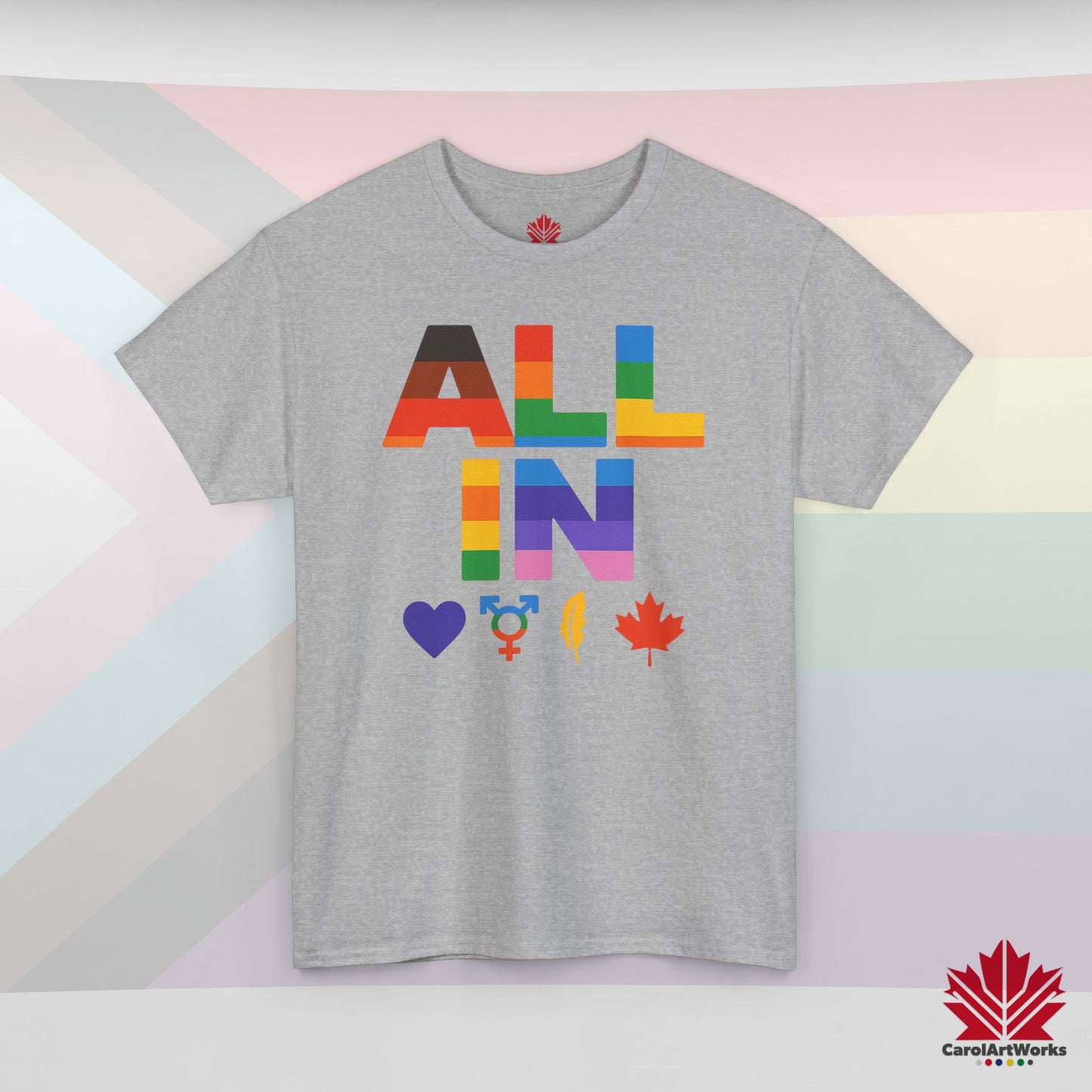 ALL IN Heart. Voice. Pride. - Unisex Pride Shirt - Colors of Us