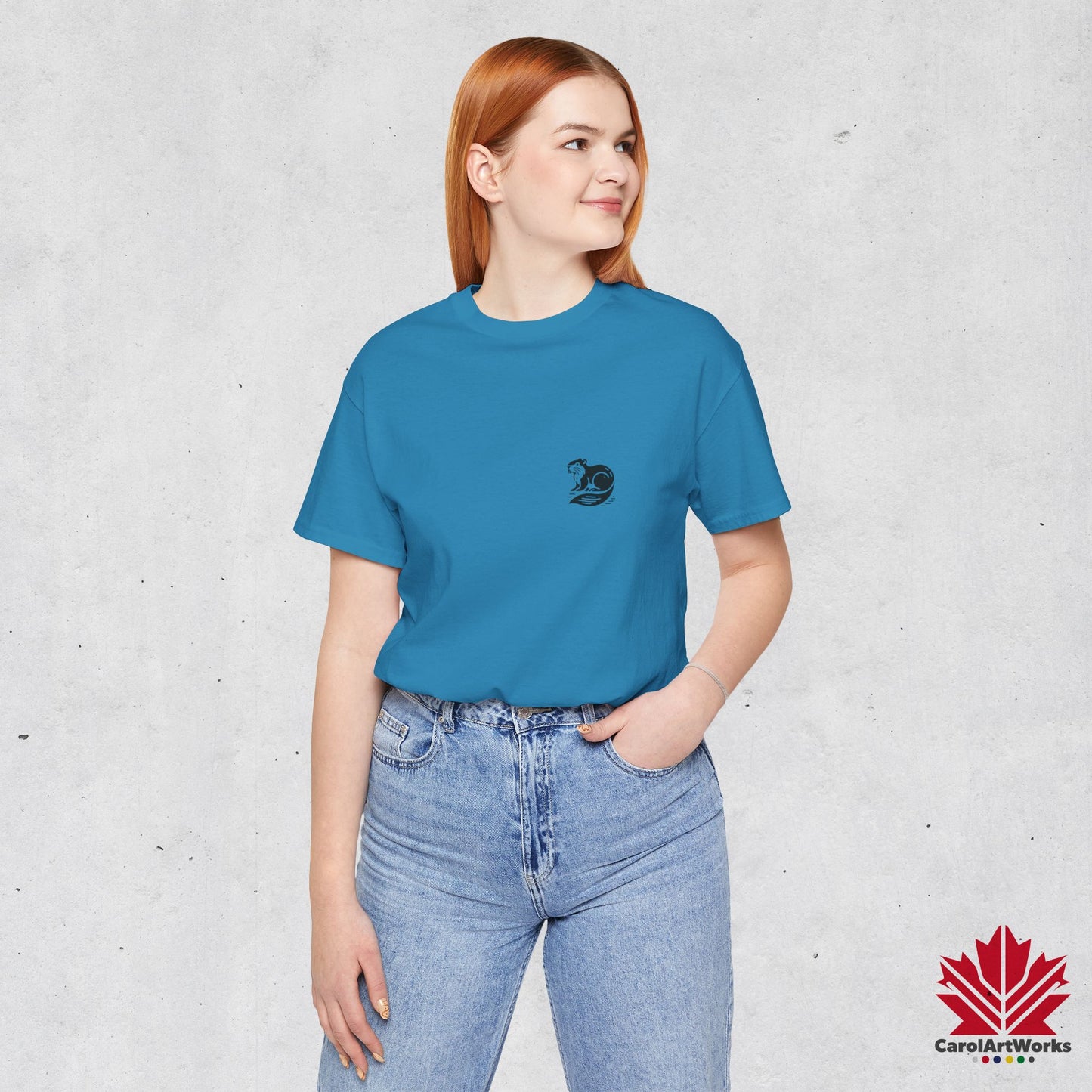 scandinavian minimalistic BEAVER Design Unisex Short Sleeve Tee - Soft and Comfortable, Perfect for Everyday Wear and Nature Lovers