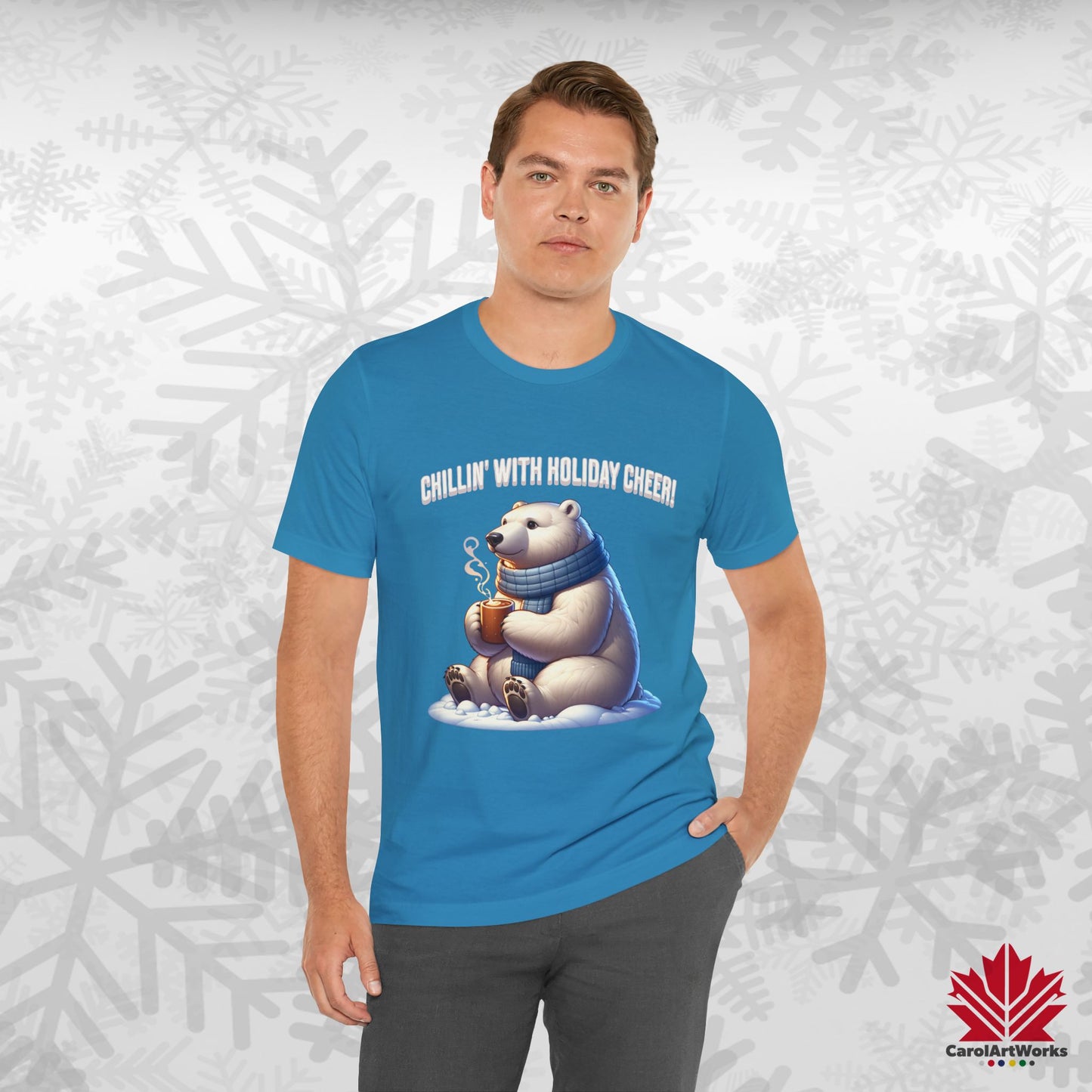 Chillin’ With Holiday Cheer | Polar Bear Christmas Tee | Cozy Canadian Holiday Shirt – Premium Cotton