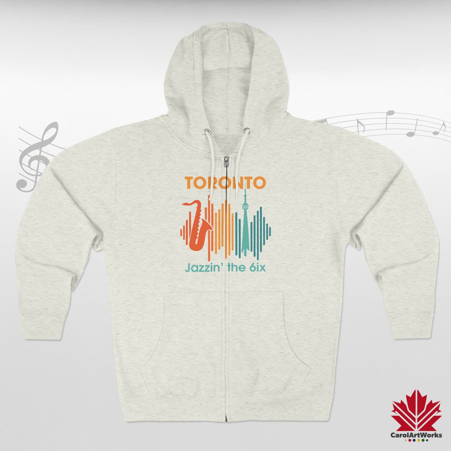 Toronto Jazzin' the 6ix – Sweat à capuche zippé pour des mouvements fluides et des rythmes de rue