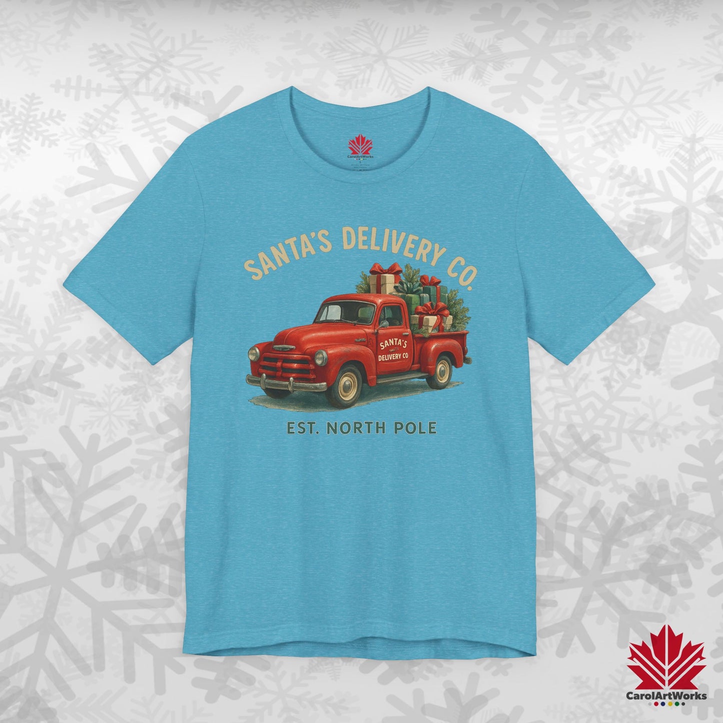 Santa’s Delivery Truck | Vintage Christmas Shirt | Red Truck Holiday Tee – Canadian Premium Cotton Gift
