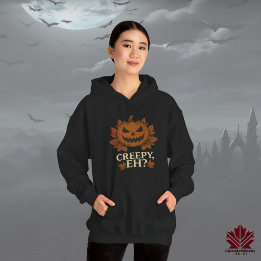 Creepy, Eh? – Spooky Fall Hoodie with Canadian Humour