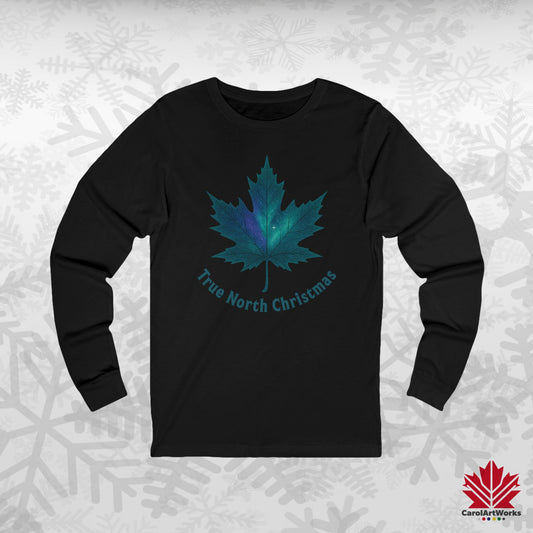 True North Christmas Long Sleeve | Maple Leaf Holiday Shirt | Canadian Premium Cotton Tee